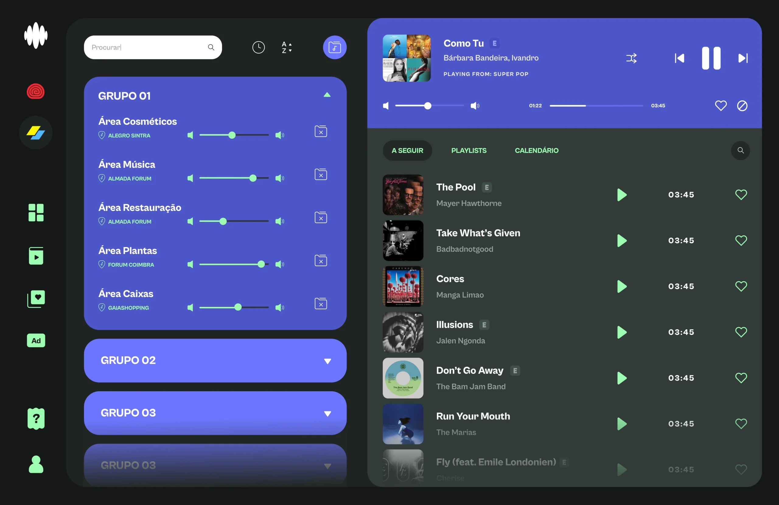 Gestão de Grupos e Players em Múltiplas Localizações | OnStore Music